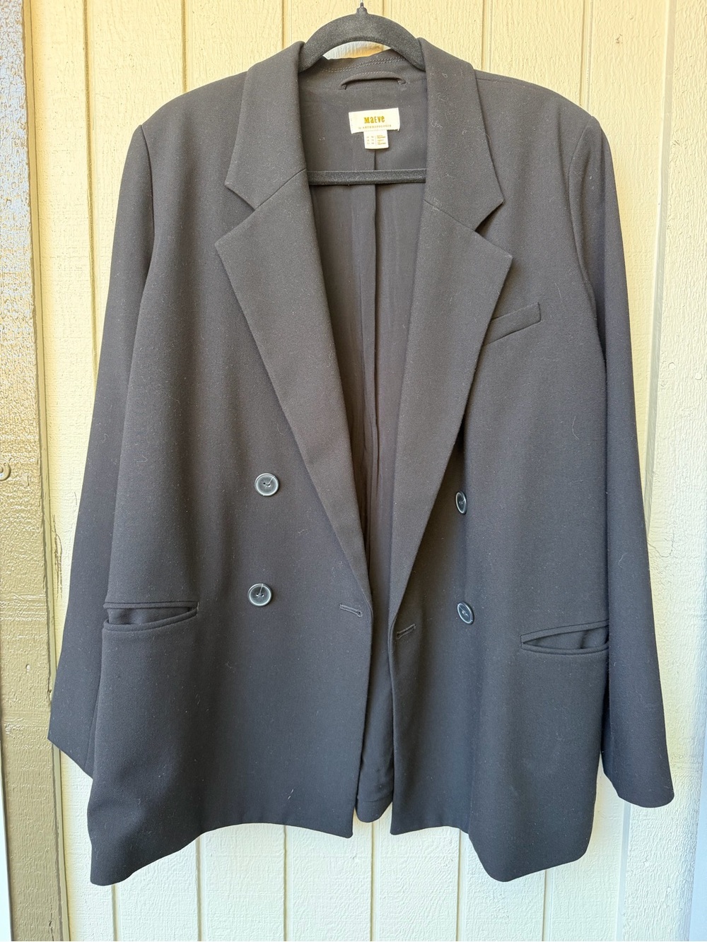 Maeve Black  Double-Breasted Women's Blazer Jacket Size 12